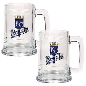  BSS   Kansas City Royals MLB 2pc 15oz Glass Tankard Set 