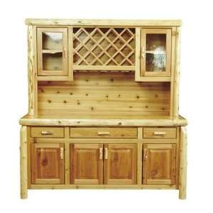   Traditional Cedar Log 80 x 75 Hutch Features: Shelf: Toys & Games