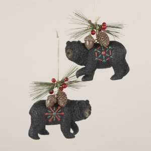   Country Inspired Black Bear Christmas Ornaments 3.5 Home & Kitchen