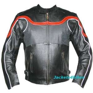   : ONE TONE MOTORCYCLE CE ARMOR LEATHER JACKET RED BIKE 50: Automotive