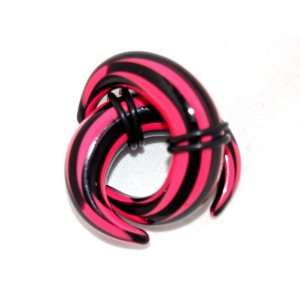  Acrylic Tusk Shaped Talon Tapers Uneven Pink & Black 
