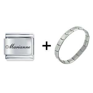   : Edwardian Script Font Name Marianne Italian Charm: Pugster: Jewelry