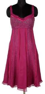   Tracy Reese Anthropologie Bead Embellishment Pink Silk Dress Small S 4