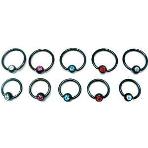  Blackline Captive Rings With Stone Jewelry