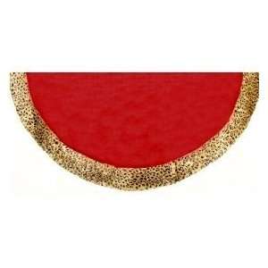   48 in. Christmas Tree Skirt With Leopard Print Trim: Home & Kitchen
