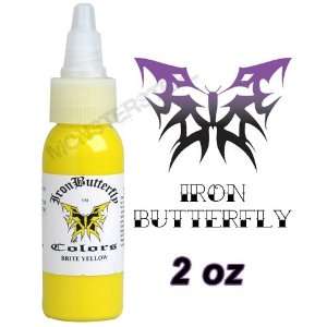 Iron Butterfly Tattoo Ink 2 OZ BRIGHT YELLOW brite NR Health 