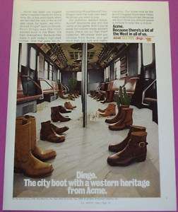 1973 ACME BOOT CO. DAN POSTDINGOHAWKEYE AD ART  