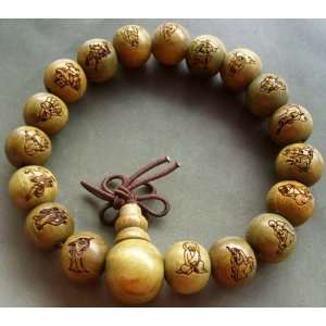  Sandalwood Beads Tibetan 18 Luo Han Prayer Bracelet Mala 