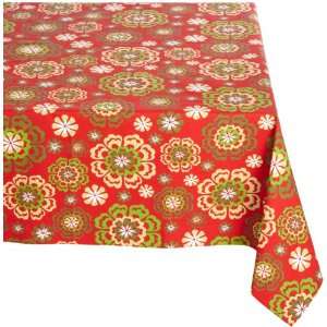   60 Inch by 60 Inch Ramona Print Tablecloth, Regent Red: Home & Kitchen