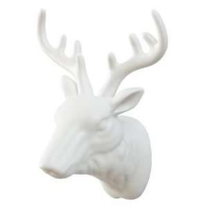   Décor: Ceramic Deer Head Antler Wall Hook, Warden Deer Wall Decor
