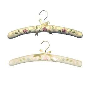  Pack 2 Cream Embroidered Coathangers