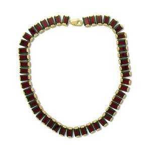  18 karat Gold with Garnet, form Rectangle, weight 106.8 grams Jewelry