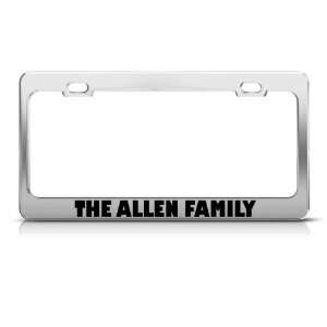  The Allen Family license plate frame Stainless Metal Tag 