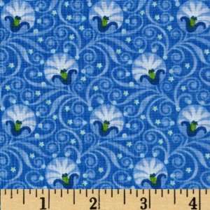   Bloomsbury Swirl Flower Blue Fabric By The Yard Arts, Crafts & Sewing