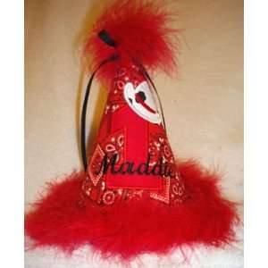  Personalized Red Bandana Birthday Hat Toys & Games