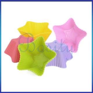 Silicone Star Cup Cake Muffin Soap Jelly Molds  