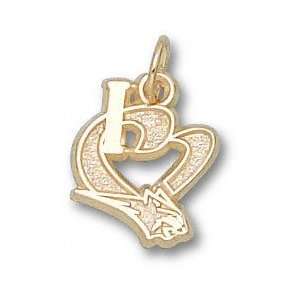   14K Gold I Heart Bobcat Logo 1/2 Pendant: Sports & Outdoors