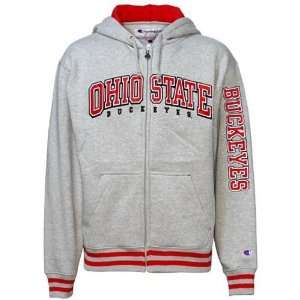 : Champion Ohio State Buckeyes Ash Heritage Full Zip Hoody Sweatshirt 