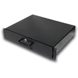  Seismic Audio   NEW 2 SPACE RACK CASE DRAWER with Lock 