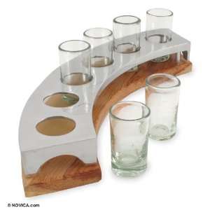  Tequila shot glasses with stand, Moonstruck (set for 6 