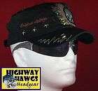 NEW! Flat Top, Military Style, Short Bill Cadet Cap   Great For Bikers 