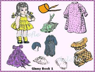 Ginny Doll Pattern 7 8 inch outfits Book No. 1 wardrobe  