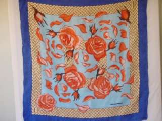 022s106 ~ TED LAPIDUS Floral Silk Scarf Square Large  