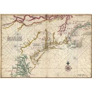  Antique Map of New England and the Mid Atlantic US (ca 