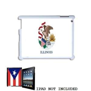   State Flag Emblem Snap On Shell Case Cover for Apple iPad 2 White