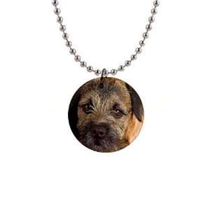 border terrier 3 Button Necklace B0665