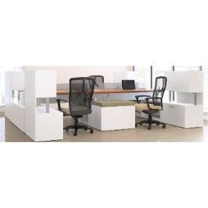   Person Teaming Desk Workstation, Swivel Chairs