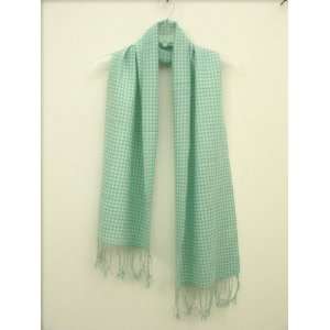 Cashmere Merino Wool Scarf     Thousand Island Green Color, Extra Long 