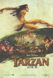 TARZAN 2 SIDED orig movie poster DISNEY Advance Style C  