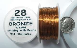 Non Tarnish Bronze Plated Copper Round Wire 28ga PW032  