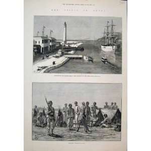  1882 Lighthouse Breakwater Suez Canal Egyptian Camp: Home 