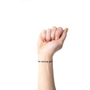 Customizable Be Strong Wrist Temporary Tattoo Pack   6 Custom Tattoos 