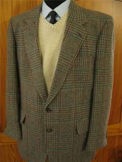   Mens Classic Gray Brown Heavy Wool Blazer Sport Coat Jacket 44L  