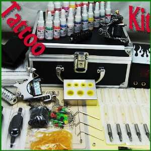  Tattoo Kit 2 Machine Guns Power Supply Ink Needle D57 2111 