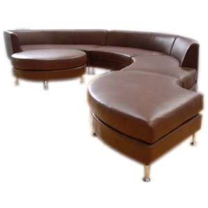  Buena Vista 5 pc Sectional Sofa BROWN LEATHER: Home 