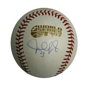  Julio Lugo Autographed 2007 World Series Baseball Sports 