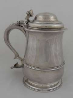   SILVER GEORGE II LIDDED TANKARD   LONDON 1752  STUNNING EXAMPLE  