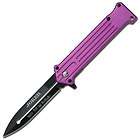 Purple Joker Spring Assisted Pocket Black Blade Knife 