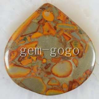 Bamboo Stone Pendant Bead G120966  