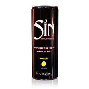 Sin Vitality Drink   Energy Drink, 8.4 FL oz Can (Pack of 24)  