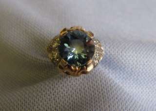 STUNNING Antique 10ct Blue Spinel 14k Gold Ring sz 5  