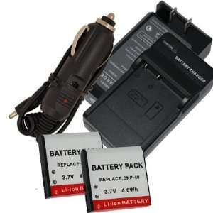    2Pcs Battery+Charger for Casio EXILIM EX FC100