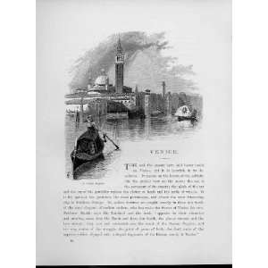    St Giorgio Maggiore Venice Old Prints C1880 Italy: Home & Kitchen