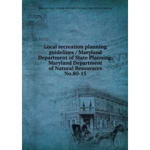   . Dept. of State Planning Maryland. Dept. of Natural Resources Books