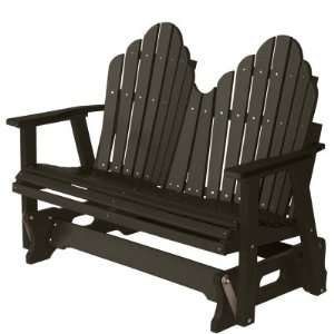  Cozi Back Adirondack Double Glider   Black Patio, Lawn 