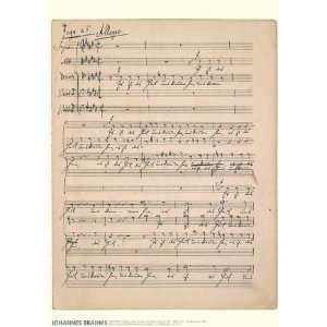  Brahms Music Manuscript Poster: Motet, Es ist das Heil uns 